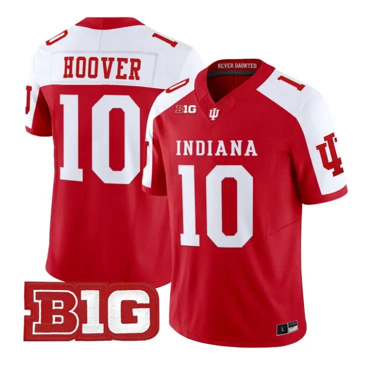 Josh_Hoover_Jersey_10_Indiana_Hoosiers_2026_Football_All_Stitched_Crimson_Alter - Malcom Terry Josh Hoover Jersey #10 Indiana Hoosiers 2026 Football All Stitched by My Store NCAA Football Jerseys