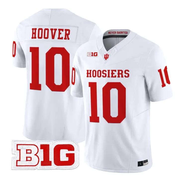 Josh_Hoover_Jersey_10_Indiana_Hoosiers_2026_Football_All_Stitched_White - Malcom Terry Josh Hoover Jersey #10 Indiana Hoosiers 2026 Football All Stitched by My Store NCAA Football Jerseys