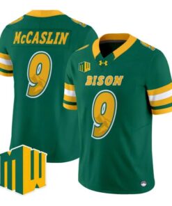 Kelton McCaslin Jersey #9 North Dakota State Bison 2026 Code Green All Stitched by My Store NCAA Football Jerseys