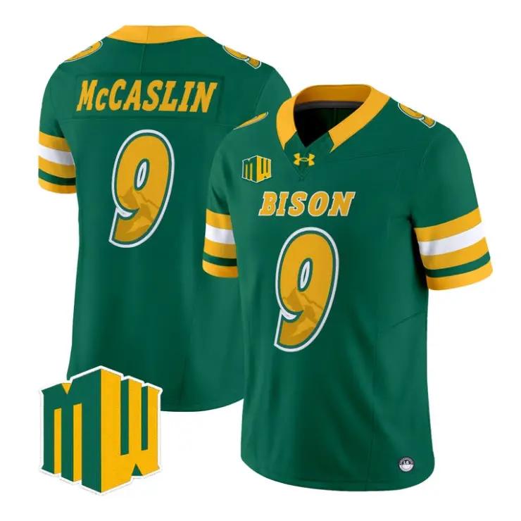 Kelton McCaslin Jersey #9 North Dakota State Bison 2026 Code Green All Stitched by My Store NCAA Football Jerseys