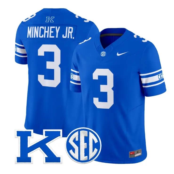 KennyMincheyJersey_3KentuckyWildcatsPowerKPatchVaporLimitedStitched - Malcom Terry Kenny Minchey Jersey #3 Kentucky Wildcats Power K Patch Vapor Limited Stitched by My Store NCAA Football Jerseys