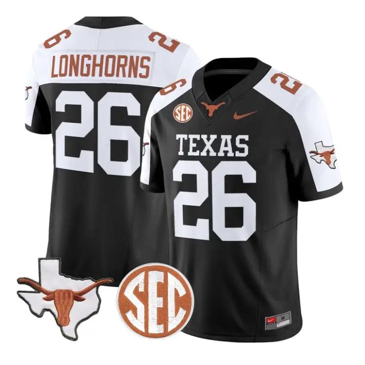 Longhorns Jersey #26 Texas Longhorns 2026 Football Limited Stitched by My Store NCAA Football Jerseys