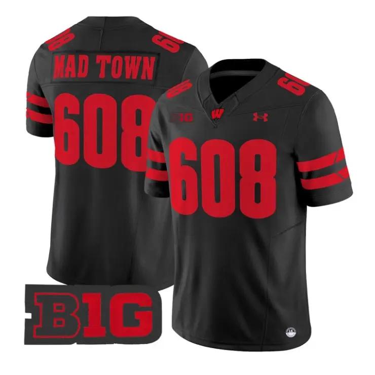 Mad Town Jersey #608 Wisconsin Badgers 2026 Vapor Limited Stitched by My Store NCAA Football Jerseys