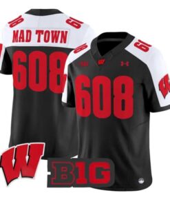 Mad_Town_Jersey_608_Wisconsin_Badgers_2026_Vapor_Limited_Stitched_Black_Alter - Malcom Terry Mad Town Jersey #608 Wisconsin Badgers 2026 Vapor Limited Stitched by My Store NCAA Football Jerseys