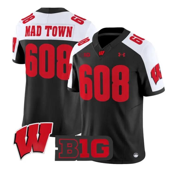 Mad Town Jersey #608 Wisconsin Badgers 2026 Vapor Limited Stitched by My Store NCAA Football Jerseys