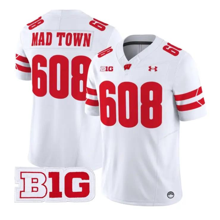 Mad Town Jersey #608 Wisconsin Badgers 2026 Vapor Limited Stitched by My Store NCAA Football Jerseys