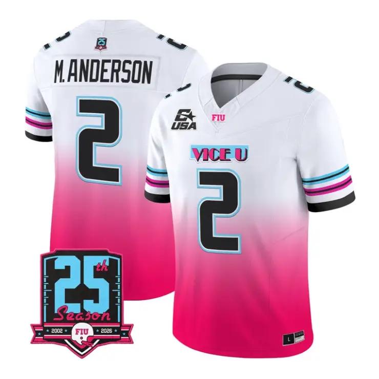 MaguireAndersonJersey_2FloridaInternationalPanthers2026PinkViceStitched - Malcom Terry Maguire Anderson Jersey #2 Florida International Panthers 2026 PinkVice Stitched by My Store NCAA Football Jerseys