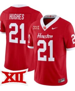 Makhi Hughes Jersey #21 Houston Cougars 2026 Vapor Limited Stitched by My Store NCAA Football Jerseys