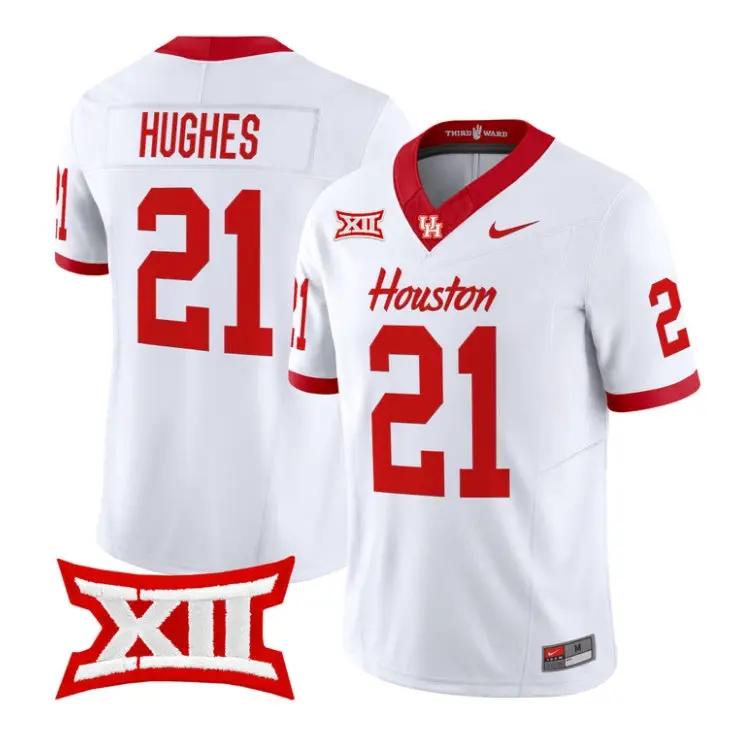 Makhi Hughes Jersey #21 Houston Cougars 2026 Vapor Limited Stitched by My Store NCAA Football Jerseys