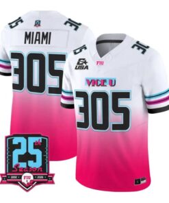 MiamiJersey_305FloridaInternationalPanthers2026PinkViceVaporStitched - Malcom Terry Miami Jersey #305 Florida International Panthers 2026 Pink Vice Vapor Stitched by My Store NCAA Football Jerseys
