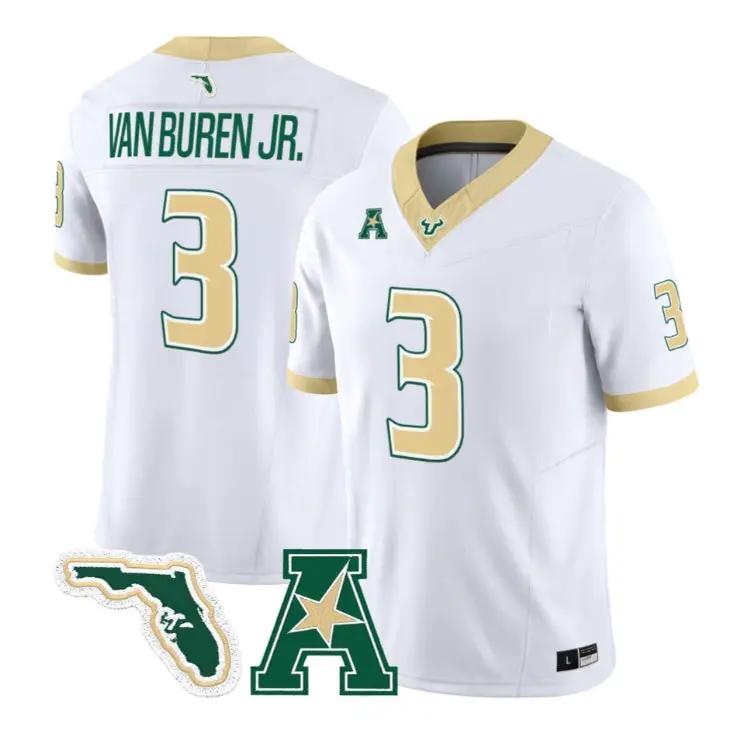 Michael Van Buren Jr Jersey #3 South Florida Bulls 2026 Vapor Limited Stitched by My Store NCAA Football Jerseys