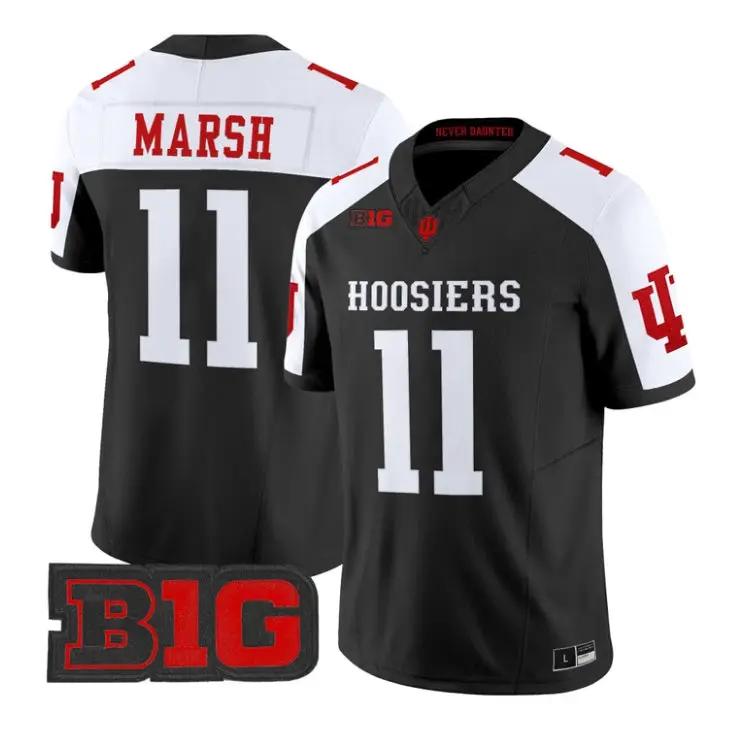 Nick_Marsh_Jersey_11_Indiana_Hoosiers_2026_Football_All_Stitched_Black_Alter - Malcom Terry Nick Marsh Jersey #11 Indiana Hoosiers 2026 Football All Stitched by My Store NCAA Football Jerseys