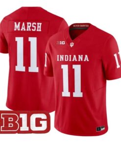 Nick_Marsh_Jersey_11_Indiana_Hoosiers_2026_Football_All_Stitched_Crimson - Malcom Terry Nick Marsh Jersey #11 Indiana Hoosiers 2026 Football All Stitched by My Store NCAA Football Jerseys
