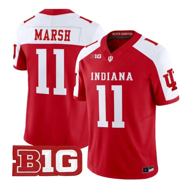 Nick_Marsh_Jersey_11_Indiana_Hoosiers_2026_Football_All_Stitched_Crimson_Alter - Malcom Terry Nick Marsh Jersey #11 Indiana Hoosiers 2026 Football All Stitched by My Store NCAA Football Jerseys