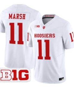 Nick_Marsh_Jersey_11_Indiana_Hoosiers_2026_Football_All_Stitched_White - Malcom Terry Nick Marsh Jersey #11 Indiana Hoosiers 2026 Football All Stitched by My Store NCAA Football Jerseys