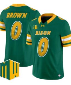 Preston Brown Jersey #0 North Dakota State Bison 2026 Code Green Vapor Stitched by My Store NCAA Football Jerseys
