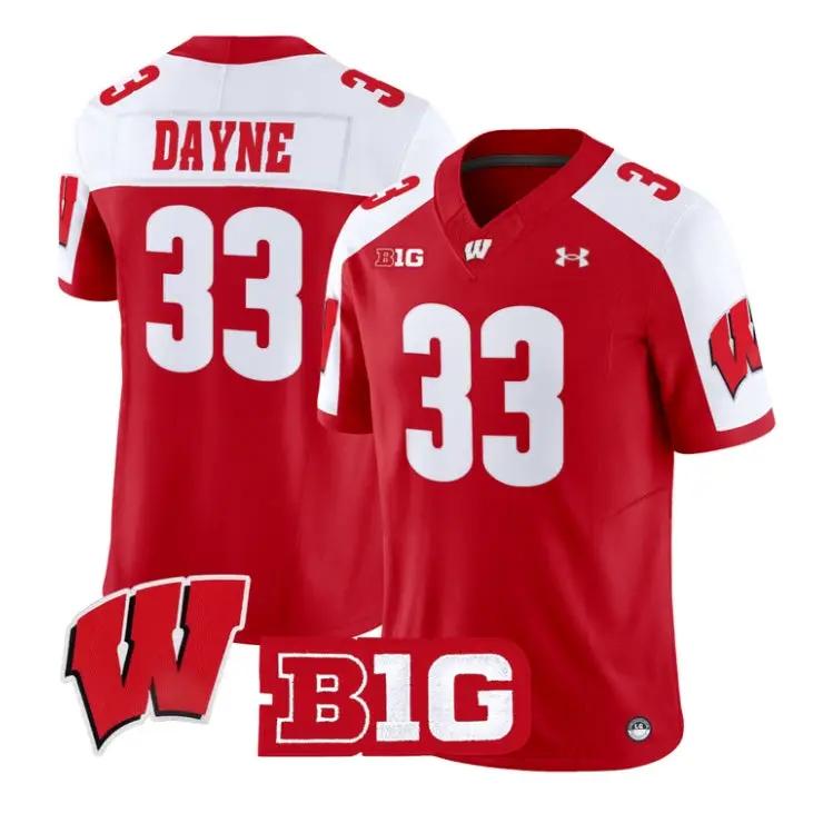 Ron_Dayne_Jersey_33_Wisconsin_Badgers_2026_Vapor_Limited_Stitched_Red_Alter - Malcom Terry Ron Dayne Jersey #33 Wisconsin Badgers 2026 Vapor Limited Stitched by My Store NCAA Football Jerseys