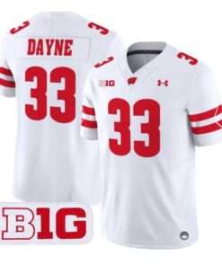 Ron_Dayne_Jersey_33_Wisconsin_Badgers_2026_Vapor_Limited_Stitched_White - Malcom Terry Ron Dayne Jersey #33 Wisconsin Badgers 2026 Vapor Limited Stitched by My Store NCAA Football Jerseys