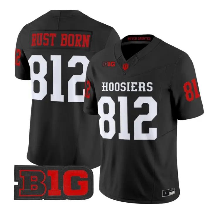 Rust Born Jersey #812 Indiana Hoosiers 2026 Football All Stitched by My Store NCAA Football Jerseys