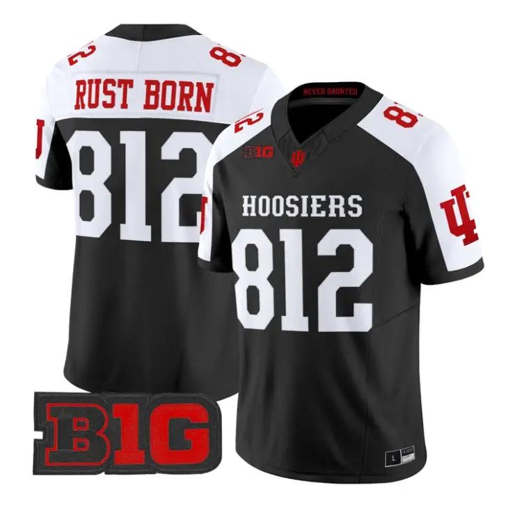 Rust Born Jersey #812 Indiana Hoosiers 2026 Football All Stitched by My Store NCAA Football Jerseys