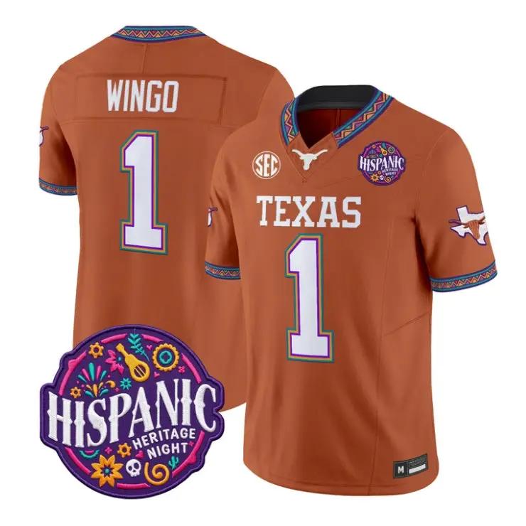 Ryan Wingo Jersey #1 Texas Longhorns 2026 Latino Heritage All Stitched by My Store NCAA Football Jerseys
