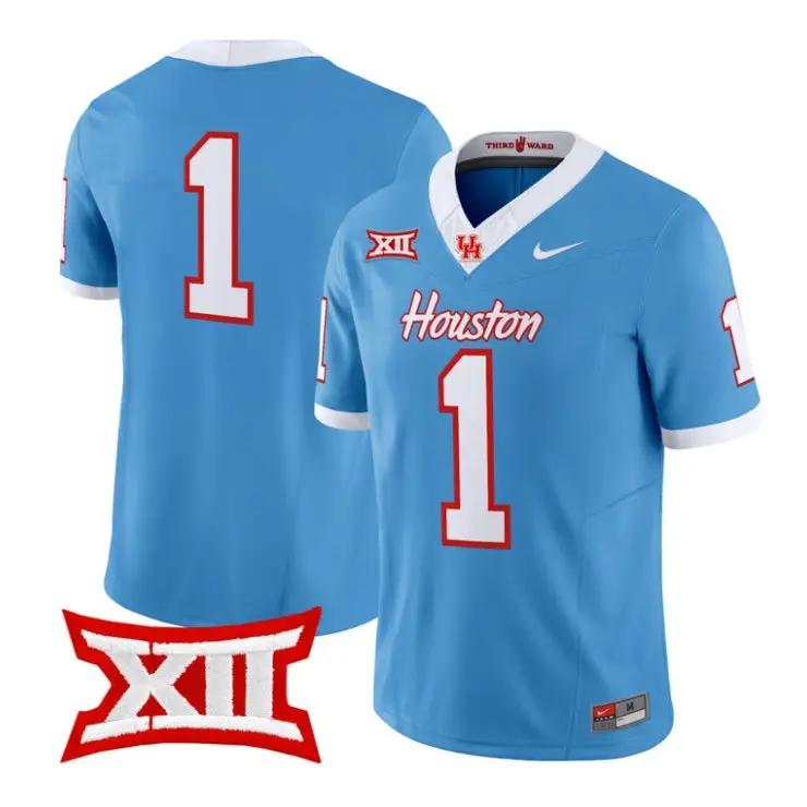 Team_Jersey_1_Houston_Cougars_2026_Football_Vapor_Limited_Stitched_Blue - Malcom Terry Team Jersey #1 Houston Cougars 2026 Football Vapor Limited Stitched by My Store NCAA Football Jerseys