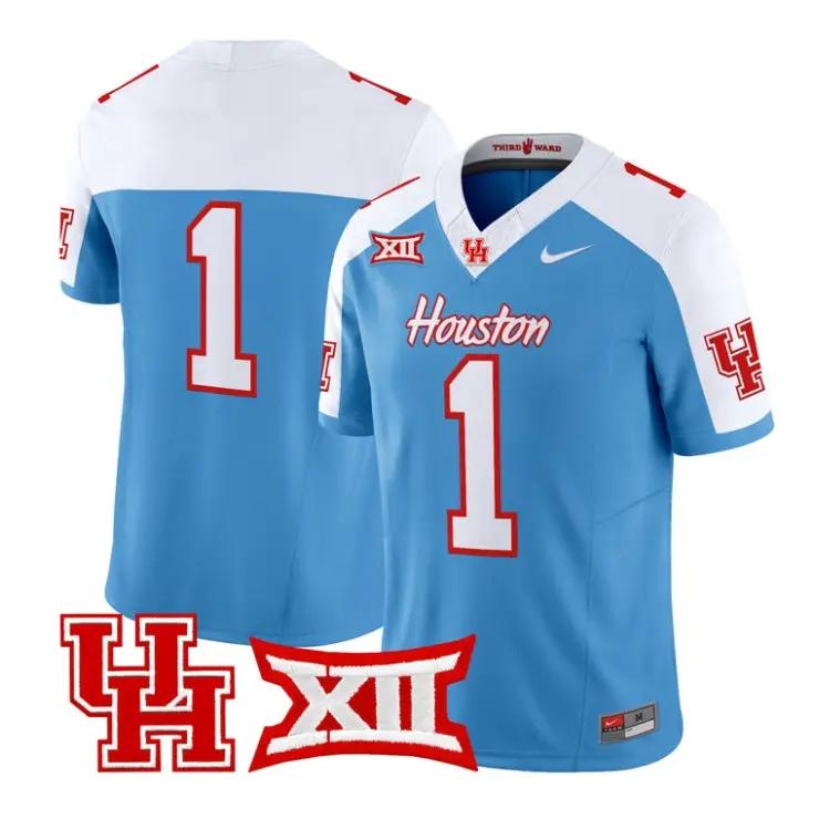 Team_Jersey_1_Houston_Cougars_2026_Football_Vapor_Limited_Stitched_Blue_Alter - Malcom Terry Team Jersey #1 Houston Cougars 2026 Football Vapor Limited Stitched by My Store NCAA Football Jerseys