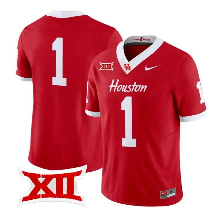 Team_Jersey_1_Houston_Cougars_2026_Football_Vapor_Limited_Stitched_Red - Malcom Terry Team Jersey #1 Houston Cougars 2026 Football Vapor Limited Stitched by My Store NCAA Football Jerseys