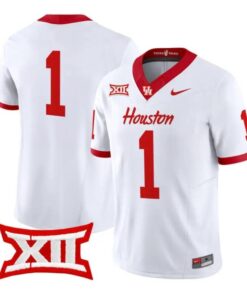 Team_Jersey_1_Houston_Cougars_2026_Football_Vapor_Limited_Stitched_White - Malcom Terry Team Jersey #1 Houston Cougars 2026 Football Vapor Limited Stitched by My Store NCAA Football Jerseys