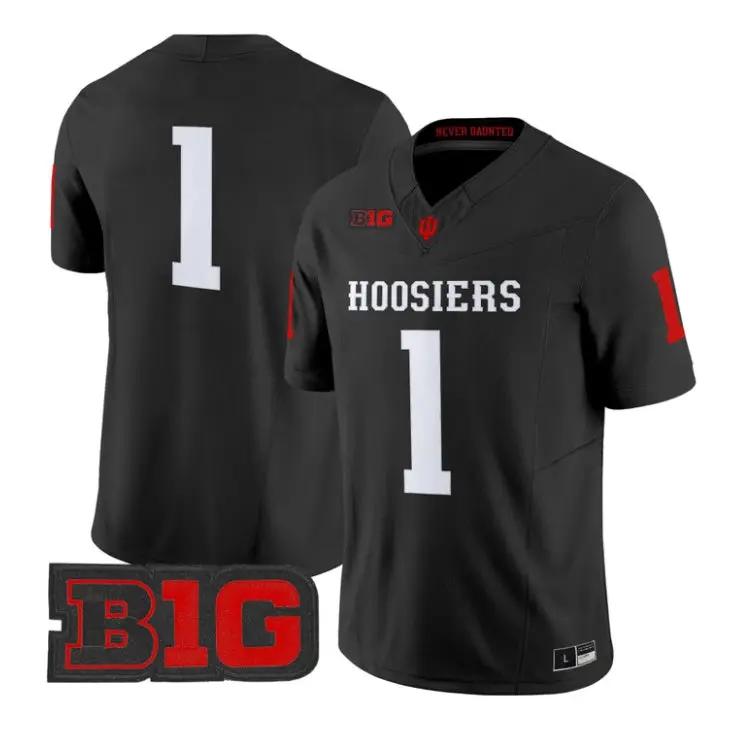 Team_Jersey_1_Indiana_Hoosiers_2026_Football_Limited_All_Stitched_Black - Malcom Terry Team Jersey #1 Indiana Hoosiers 2026 Football Limited All Stitched by My Store NCAA Football Jerseys