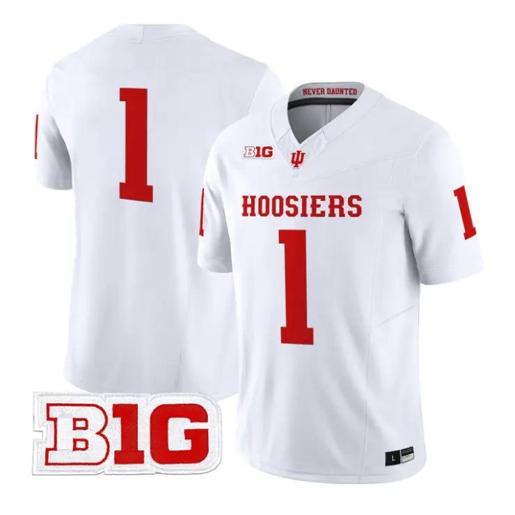 Team_Jersey_1_Indiana_Hoosiers_2026_Football_Limited_All_Stitched_White - Malcom Terry Team Jersey #1 Indiana Hoosiers 2026 Football Limited All Stitched by My Store NCAA Football Jerseys