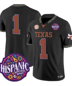 Team Jersey #1 Texas Longhorns 2026 Latino Heritage Month All Stitched by My Store NCAA Football Jerseys