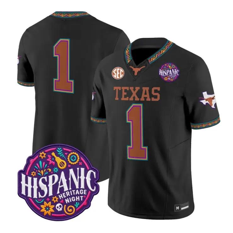 Team Jersey #1 Texas Longhorns 2026 Latino Heritage Month All Stitched by My Store NCAA Football Jerseys