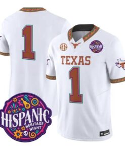 Team Jersey #1 Texas Longhorns 2026 Latino Heritage Month All Stitched by My Store NCAA Football Jerseys
