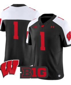 Team Jersey #1 Wisconsin Badgers 2026 Football Vapor Limited Stitched by My Store NCAA Football Jerseys