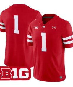 Team Jersey #1 Wisconsin Badgers 2026 Football Vapor Limited Stitched by My Store NCAA Football Jerseys