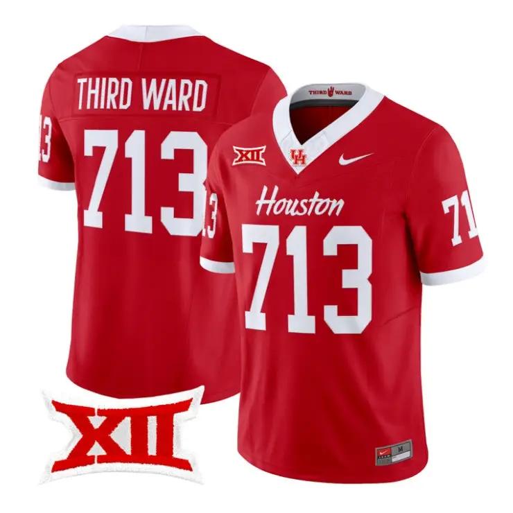 Third_Ward_Jersey_713_Houston_Cougars_2026_Vapor_Limited_Stitched_Red - Malcom Terry Third Ward Jersey #713 Houston Cougars 2026 Vapor Limited Stitched by My Store NCAA Football Jerseys