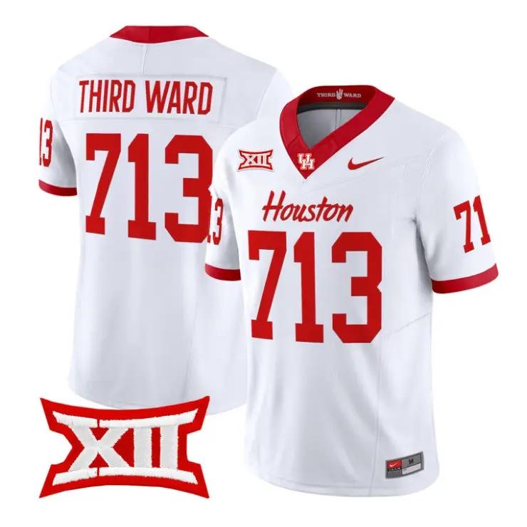 Third_Ward_Jersey_713_Houston_Cougars_2026_Vapor_Limited_Stitched_White - Malcom Terry Third Ward Jersey #713 Houston Cougars 2026 Vapor Limited Stitched by My Store NCAA Football Jerseys