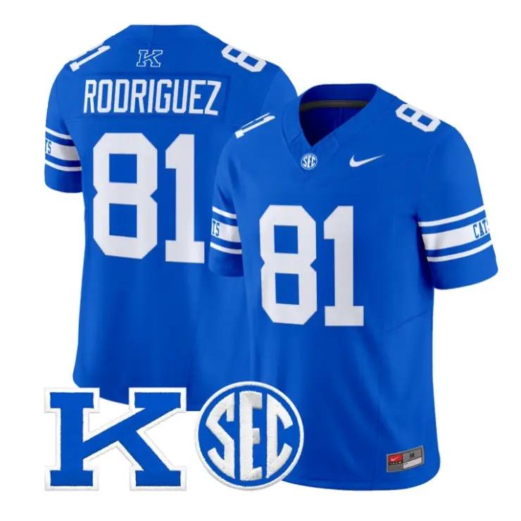 WillieRodriguezJersey_81KentuckyWildcatsPowerKPatchLimitedAllStitched - Malcom Terry Willie Rodriguez Jersey #81 Kentucky Wildcats Power K Patch Limited All Stitched by My Store NCAA Football Jerseys