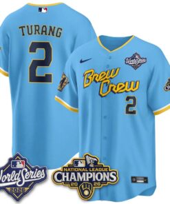 Brice Turang Jersey #2 Milwaukee Brewers 2026 NL Champions Vapor Stitched