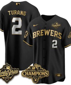 Brice Turang Jersey #2 Milwaukee Brewers 2026 NL Champions Vapor Stitched