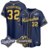 Jacob Misiorowski Jersey #32 Milwaukee Brewers 2026 NL Champions Vapor Stitched
