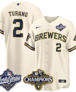 Brice Turang Jersey #2 Milwaukee Brewers 2026 NL Champions Vapor Stitched