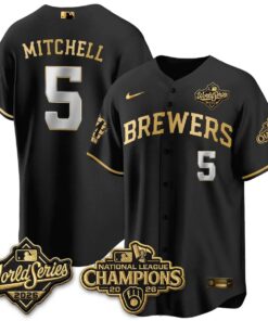 Garrett Mitchell Jersey #5 Milwaukee Brewers 2026 NL Champions Vapor Stitched