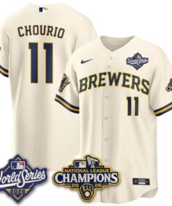 Jackson Chourio Jersey #11 Milwaukee Brewers 2026 NL Champions Vapor Stitched