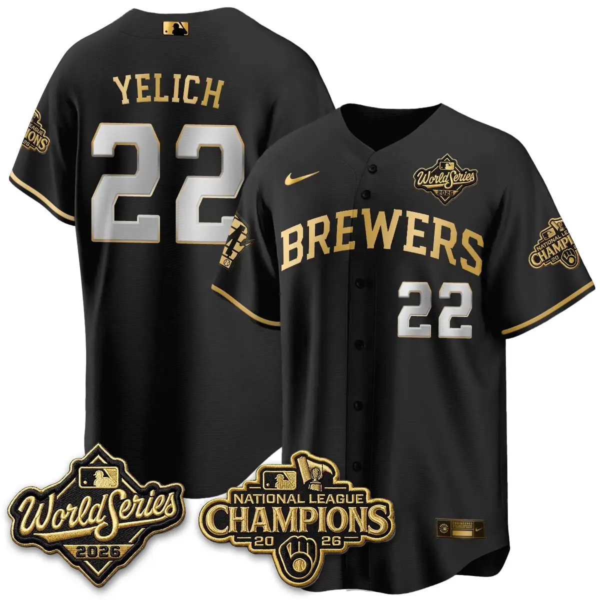 christian-yelich-jersey-22-milwaukee-brewers-2026-nl-champions-vapor-stitched-02 - Malcom Terry Christian Yelich Jersey #22 Milwaukee Brewers 2026 NL Champions Vapor Stitched