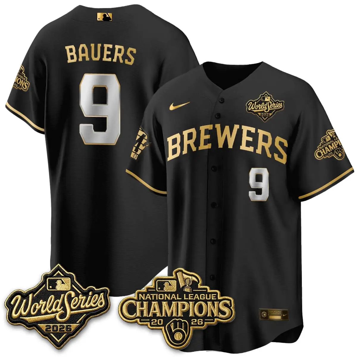 jake-bauers-jersey-9-milwaukee-brewers-2026-nl-champions-vapor-stitched-02 - Malcom Terry Jake Bauers Jersey #9 Milwaukee Brewers 2026 NL Champions Vapor Stitched