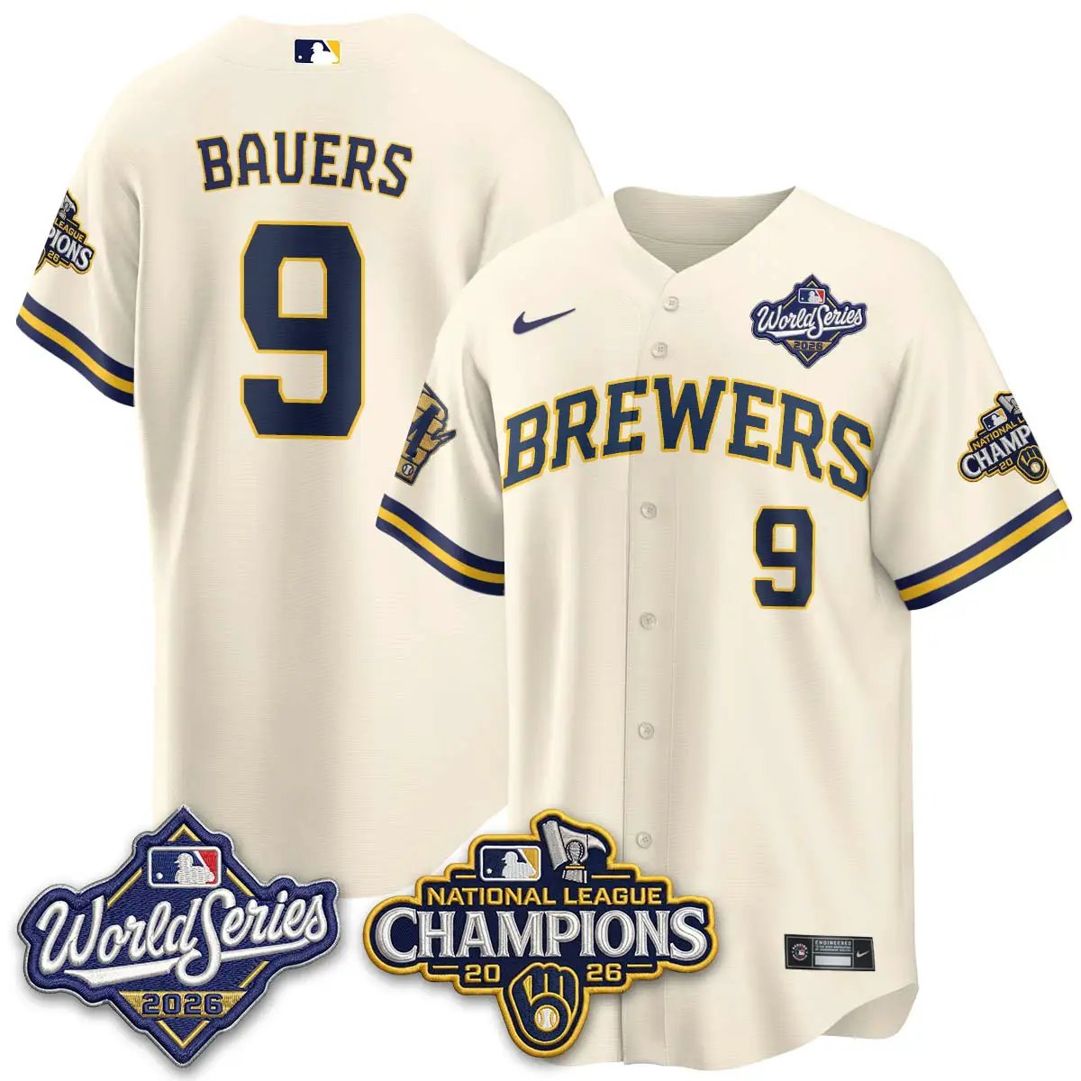 jake-bauers-jersey-9-milwaukee-brewers-2026-nl-champions-vapor-stitched-04 - Malcom Terry Jake Bauers Jersey #9 Milwaukee Brewers 2026 NL Champions Vapor Stitched
