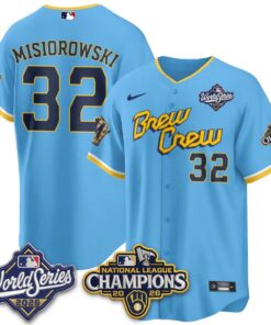 Jacob Misiorowski Jersey #32 Milwaukee Brewers 2026 NL Champions Vapor Stitched