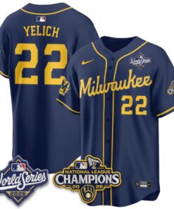 Christian Yelich Jersey #22 Milwaukee Brewers 2026 NL Champions Vapor Stitched